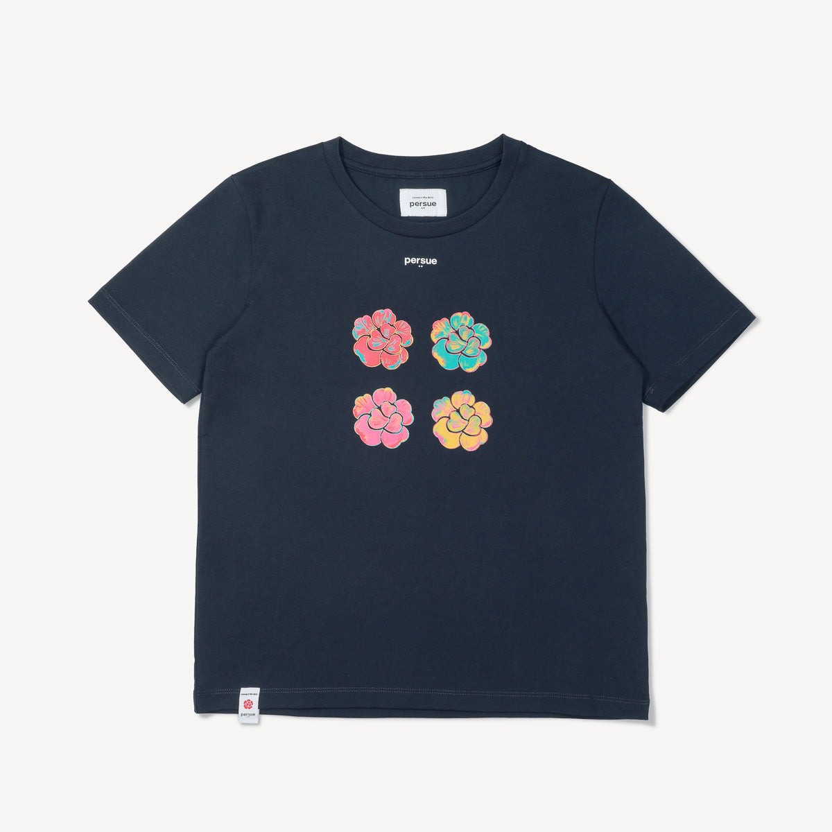 TEE - POP ART 4-COLORED FLORAL – Persue Fashion