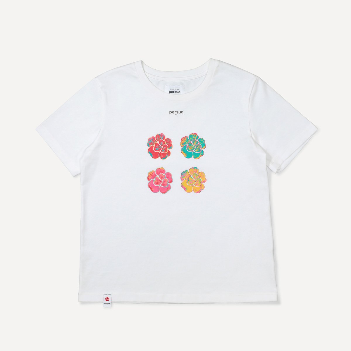 TEE - POP ART 4-COLORED FLORAL – Persue Fashion
